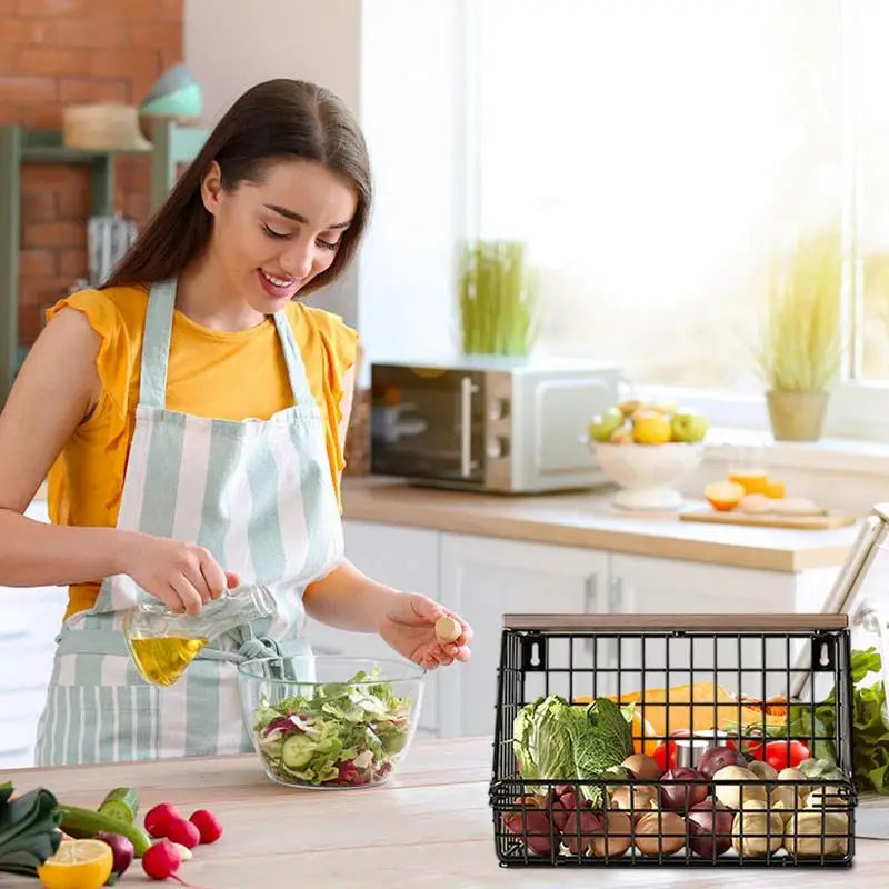 Kitchen Wall Mount Storage Rack Snack Organizer Wall Shelf Stackable Spices Dish Sink Rack for Storing Fruits and Vegetables