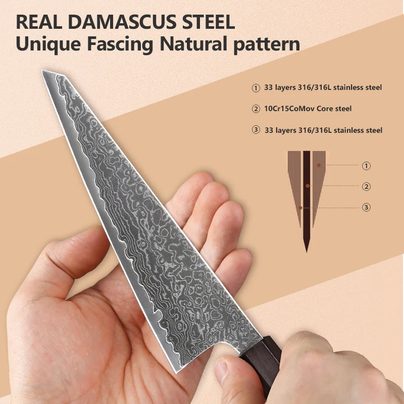 6 Inch Utility Knife Japanese 67 Layers Damascus Chef Knife Kitchen Estaurant Super Sharp Carbon Steel Fruit & Vegetable Tools