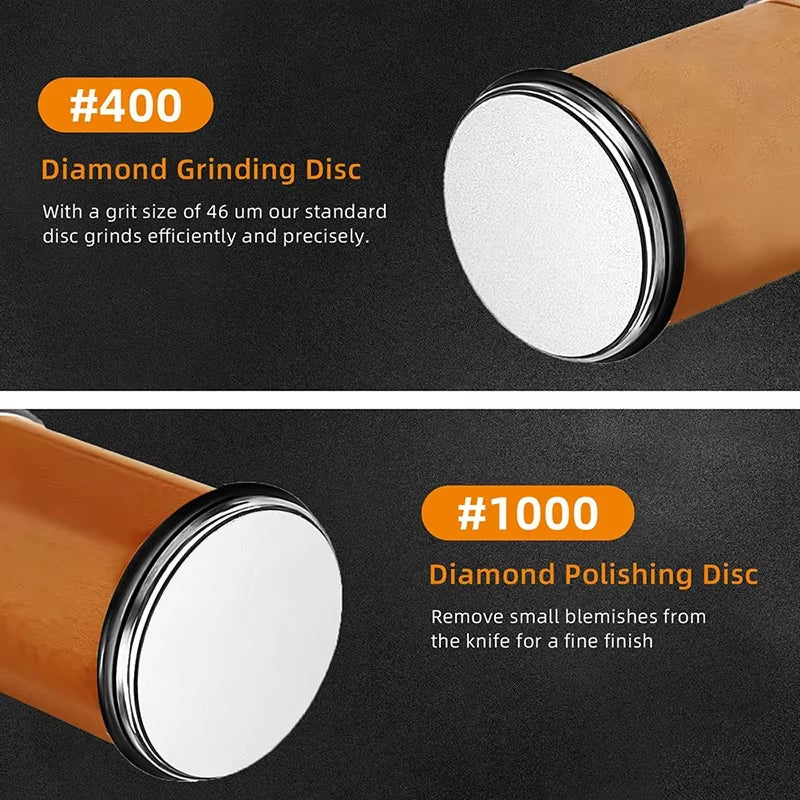 New Wooden【4 Angle】Rolling Knife Sharpener Kit for Straight Edge Roller Knife Sharpening with Industry Diamonds Chef Knife Set