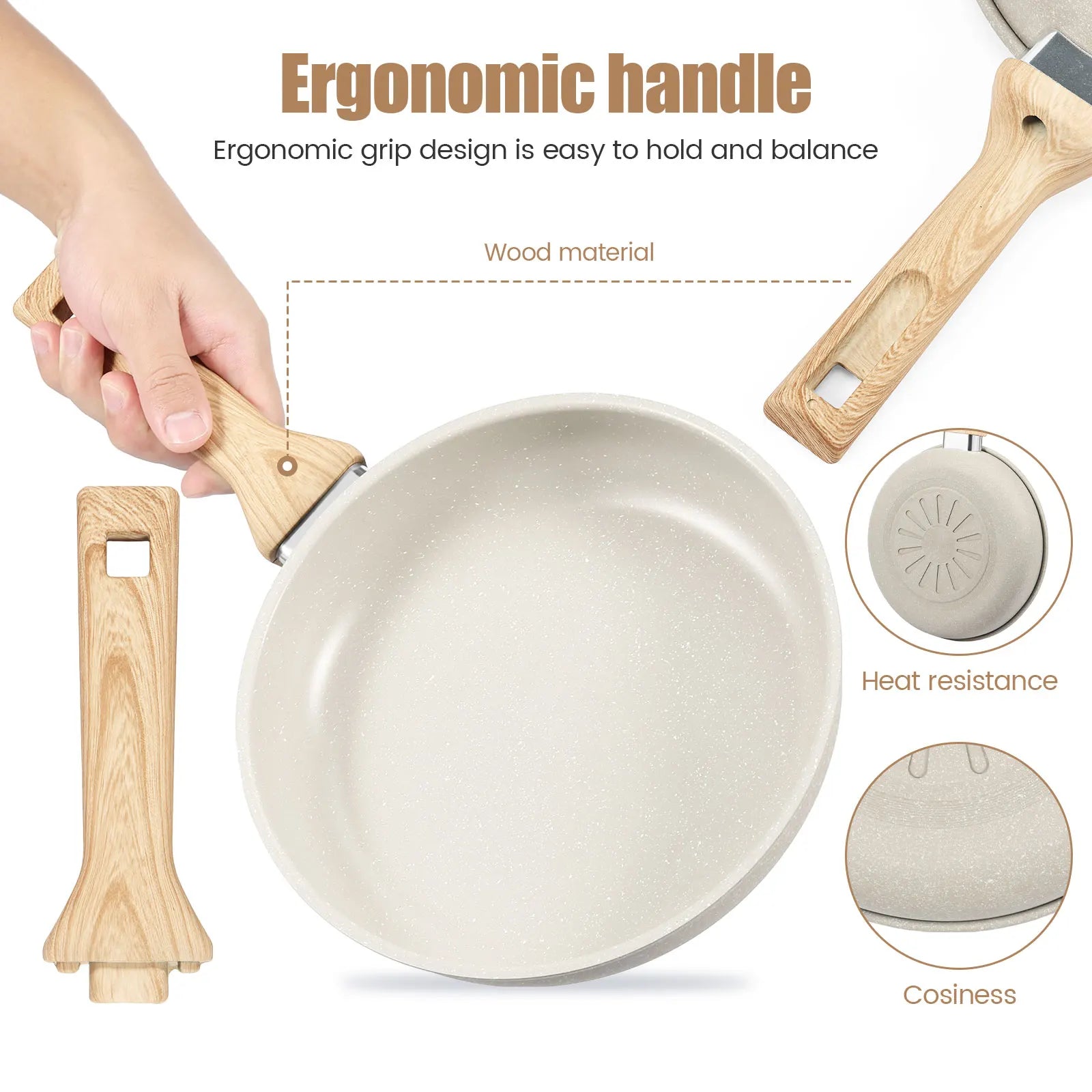 Non-Stick Wok Frying Pan Home Steak Skillet Pancake Induction Gas Stove Special Saucepan Kitchen Cookware Ceramic Nonstick Pot