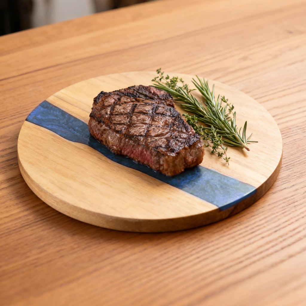 Resin Charcuterie Board and Blue Acacia Wood Cutting Boards Are Suitable for Use in Kitchens, Living Rooms, and Dining Rooms as Cutting Boards (Blue)