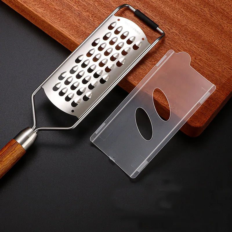 Cheese Grater Food Slicer Stainless Steel Wooden Handheld Multifunction Tools Vegetable Grater Garlic Grinder