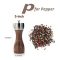 Premium Beech Pepper Mill, Salt and Pepper Grinder - Precision Carbon Steel Rotor Use for Peppercorn, Sea Salt, Pepper