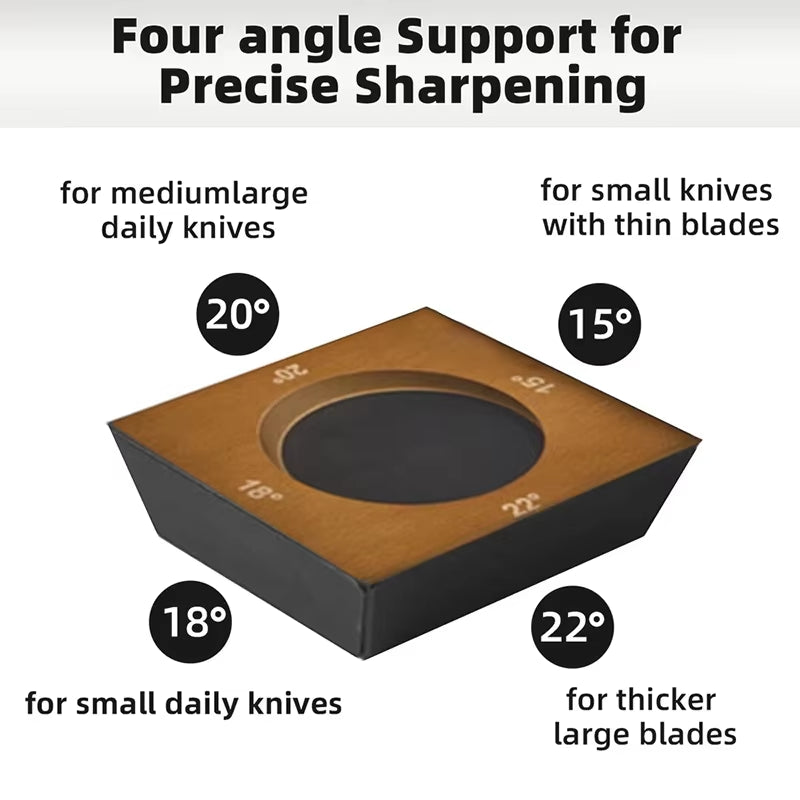 New Wooden【4 Angle】Rolling Knife Sharpener Kit for Straight Edge Roller Knife Sharpening with Industry Diamonds Chef Knife Set