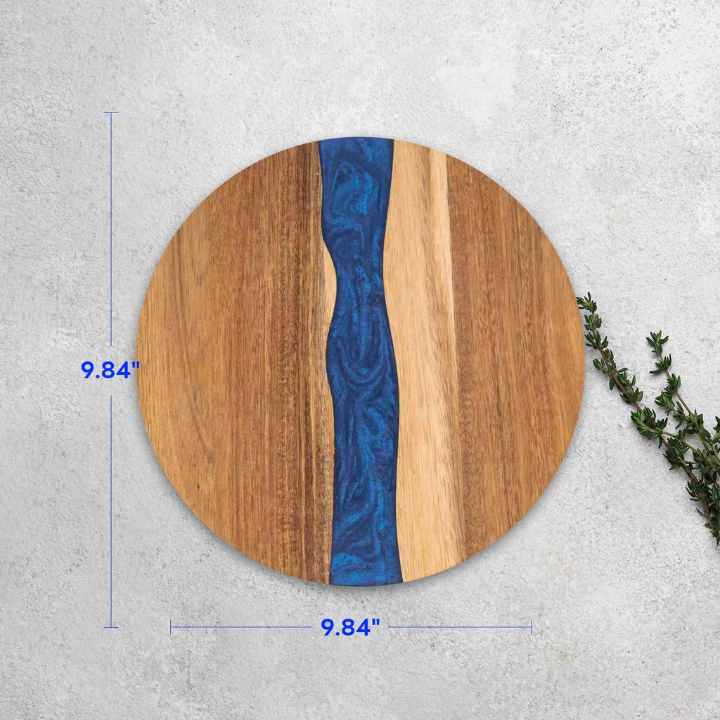 Resin Charcuterie Board and Blue Acacia Wood Cutting Boards Are Suitable for Use in Kitchens, Living Rooms, and Dining Rooms as Cutting Boards (Blue)