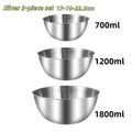 3PCS Stainless Steel Mixing Bowl Set - Kitchen Essentials with Measurement Marks Durable Kitchen Baking Cooking Salad Bowls Set