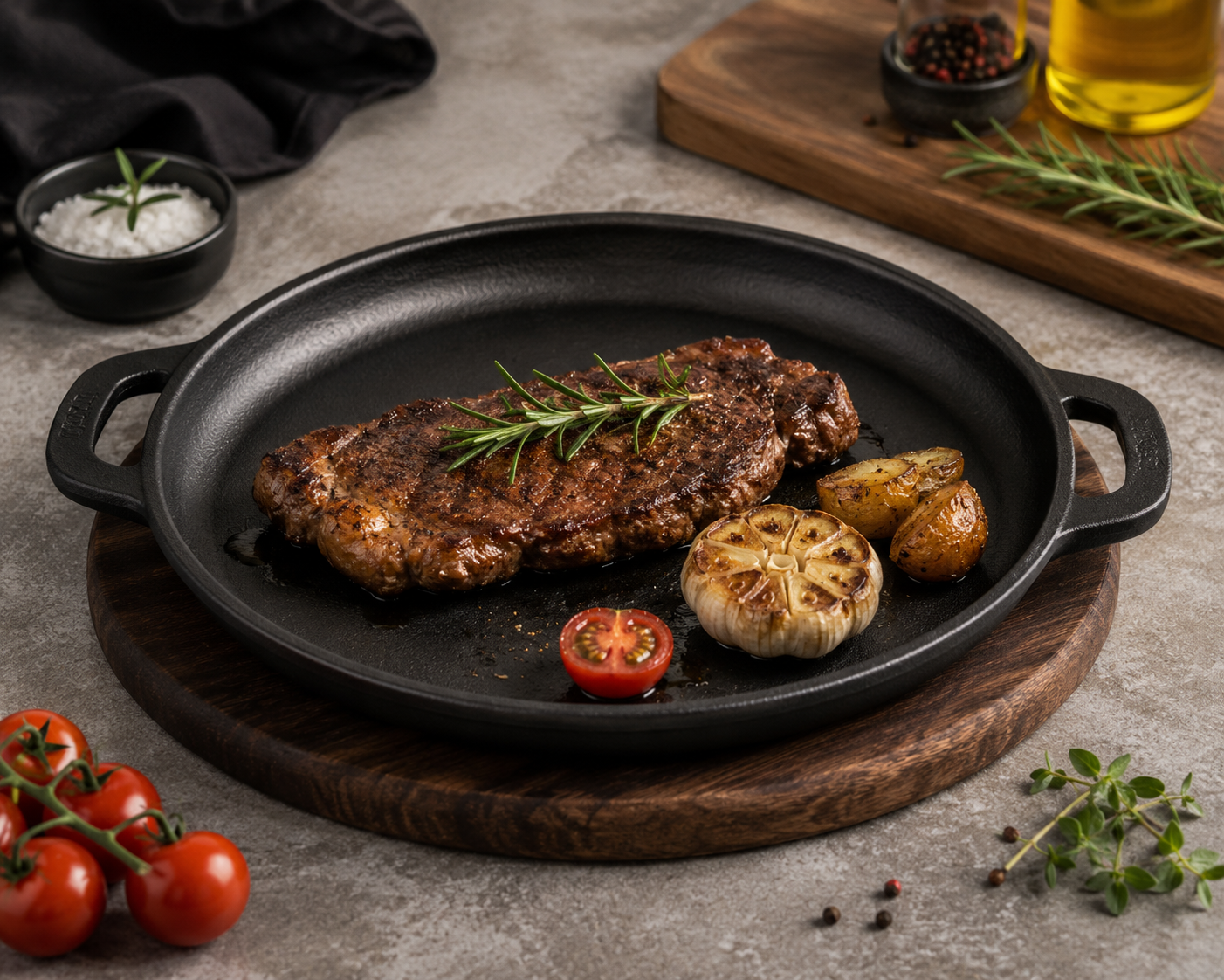 Cast Iron Griddle Pan – Round Cast Iron Frying Pan, Steak Skillet, Pizza Pan, Egg Pan, Pancake Pan, Omelet Pan, BBQ Grill Pan, Camping Cookware, Kitchen Cookware – Wholesale