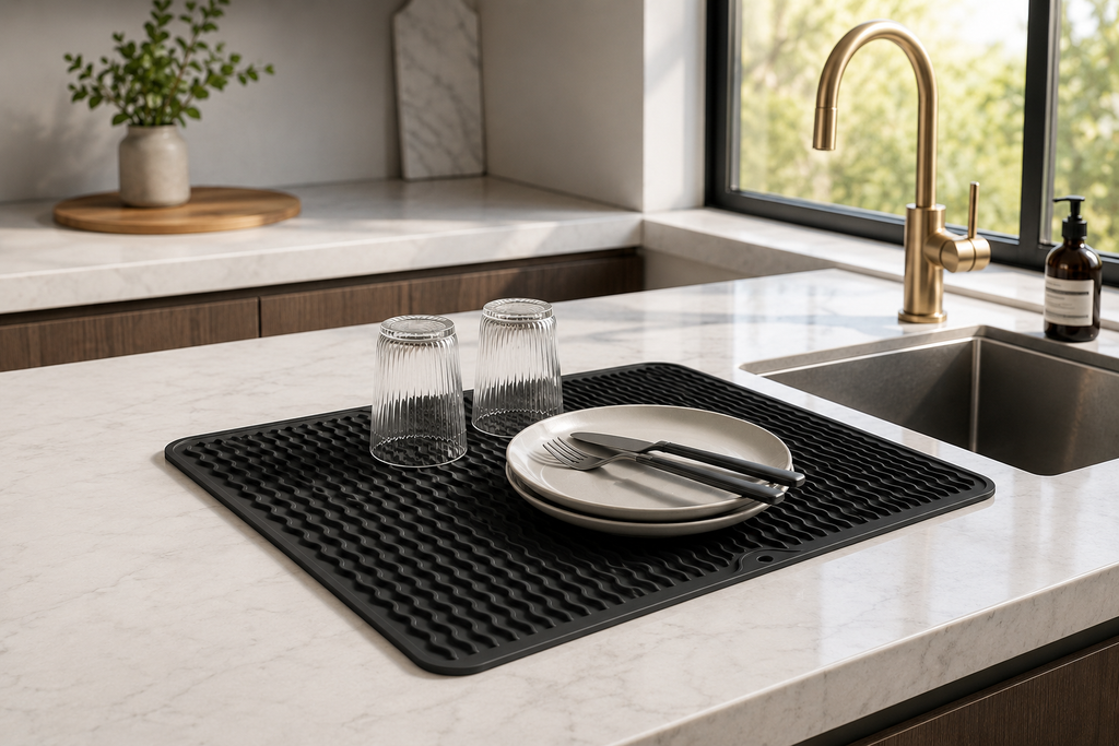 Foldable Silicone Dish Drying Mat – 50 × 40cm Kitchen Sink Drying Mat, Roll-Up Dish Rack, Heat Resistant Countertop Mat, Non-Slip Sink Mat, Trivet, Kitchen Drying Rack – Wholesale