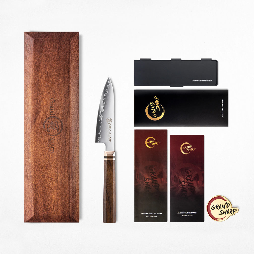1-5Pcs Kitchen Knife Set ZDP-189 Steel Core 3 Layer Composite Africa Mkuruti Wood&Brass Handle 1-5Pcs Knife Set