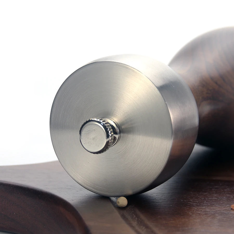 Premium Beech Pepper Mill, Salt and Pepper Grinder - Precision Carbon Steel Rotor Use for Peppercorn, Sea Salt, Pepper