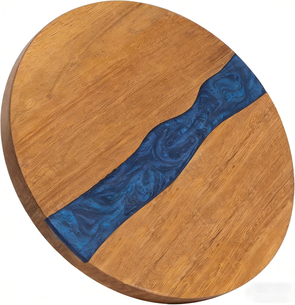 Resin Charcuterie Board and Blue Acacia Wood Cutting Boards Are Suitable for Use in Kitchens, Living Rooms, and Dining Rooms as Cutting Boards (Blue)
