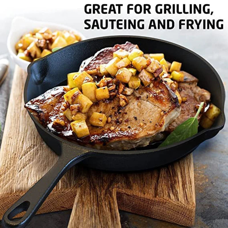 Cast Iron Frying Pan,14/16/20Cm Non-Stick Skillet Kitchen Fry Pot Breakfast Pan Omelette Pancake Pot Induction Cooking Cookware