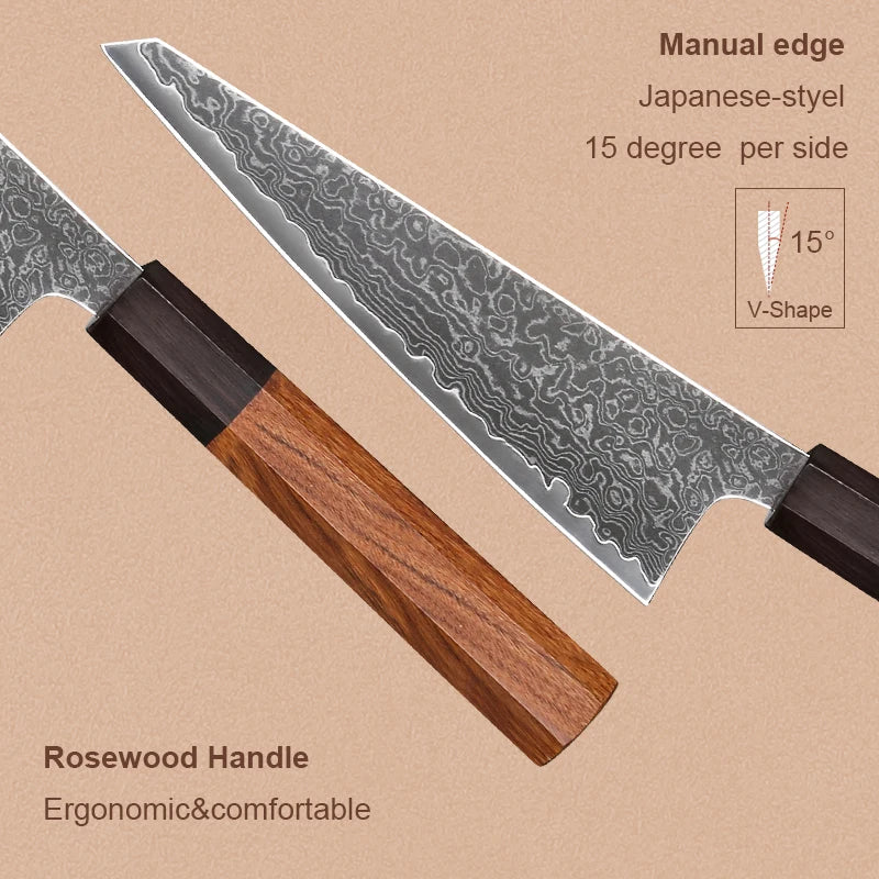 6 Inch Utility Knife Japanese 67 Layers Damascus Chef Knife Kitchen Estaurant Super Sharp Carbon Steel Fruit & Vegetable Tools