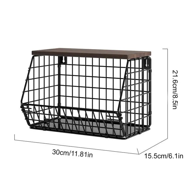 Kitchen Wall Mount Storage Rack Snack Organizer Wall Shelf Stackable Spices Dish Sink Rack for Storing Fruits and Vegetables