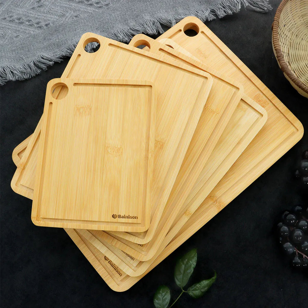 Bainison Bamboo Cutting Board-Camp Kitchen Essentials with Non-Slip Feet,Waterproof Outdoor Chopping Mat for RV Camping & Homev